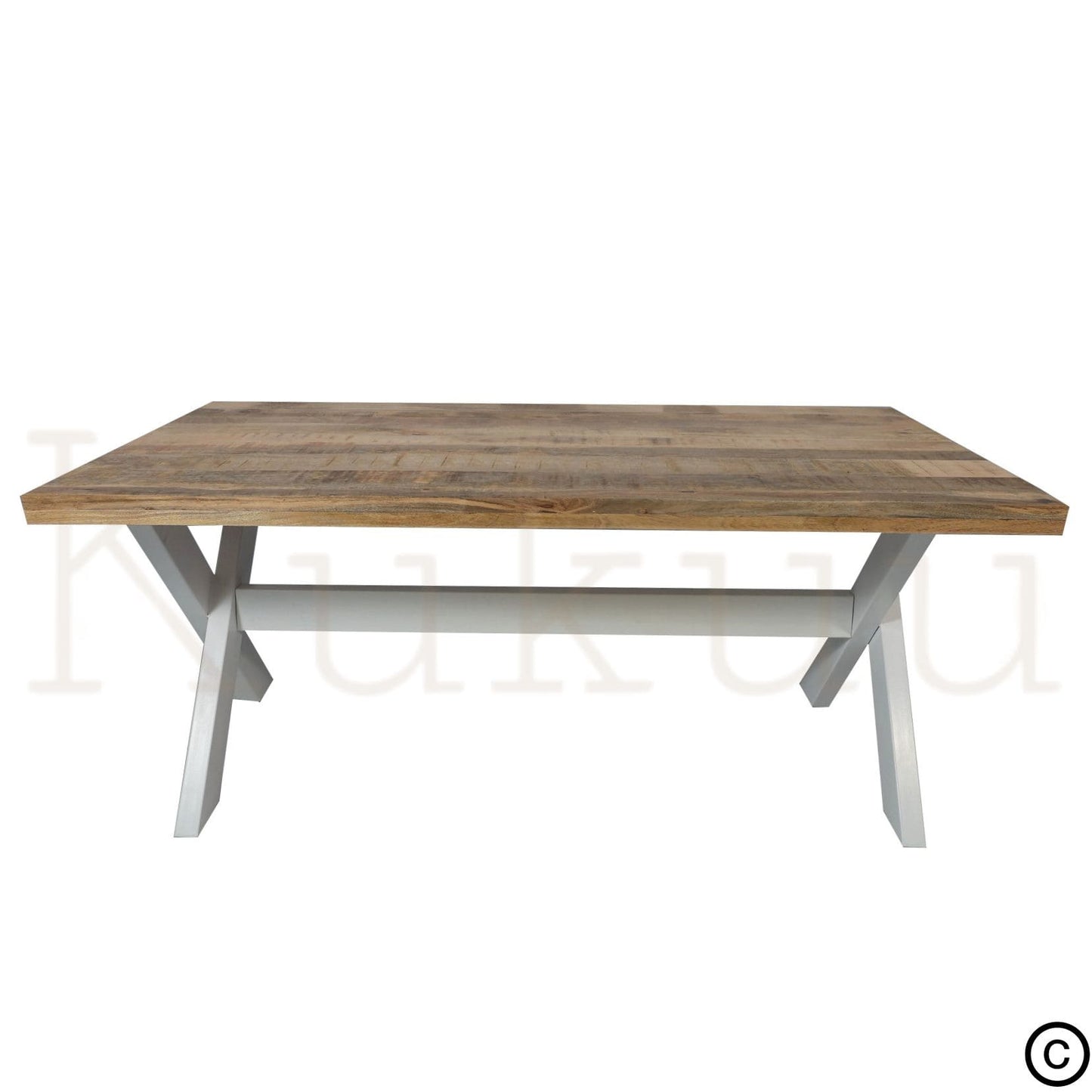 Cette table à manger bois blanc est composée de pieds en croix en métal blanc et d'un support central. Son plateau a été fabriqué à partir de bois massif de manguier traité et vernis pour un usage quotidien.
Mesures disponibles: 180 x 90 x 76 cm / 220 x 100 x 76 cm.
Kukuu, spécialiste en mobilier d'intérieur de qualité.