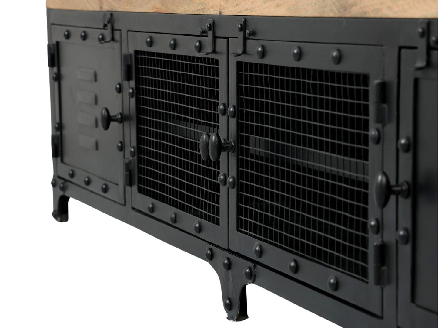 Meuble tv industriel moderne BLAST disponible en 140, 160, 180 et 200 cm. Kukuu, boutique en ligne de meubles industriels.