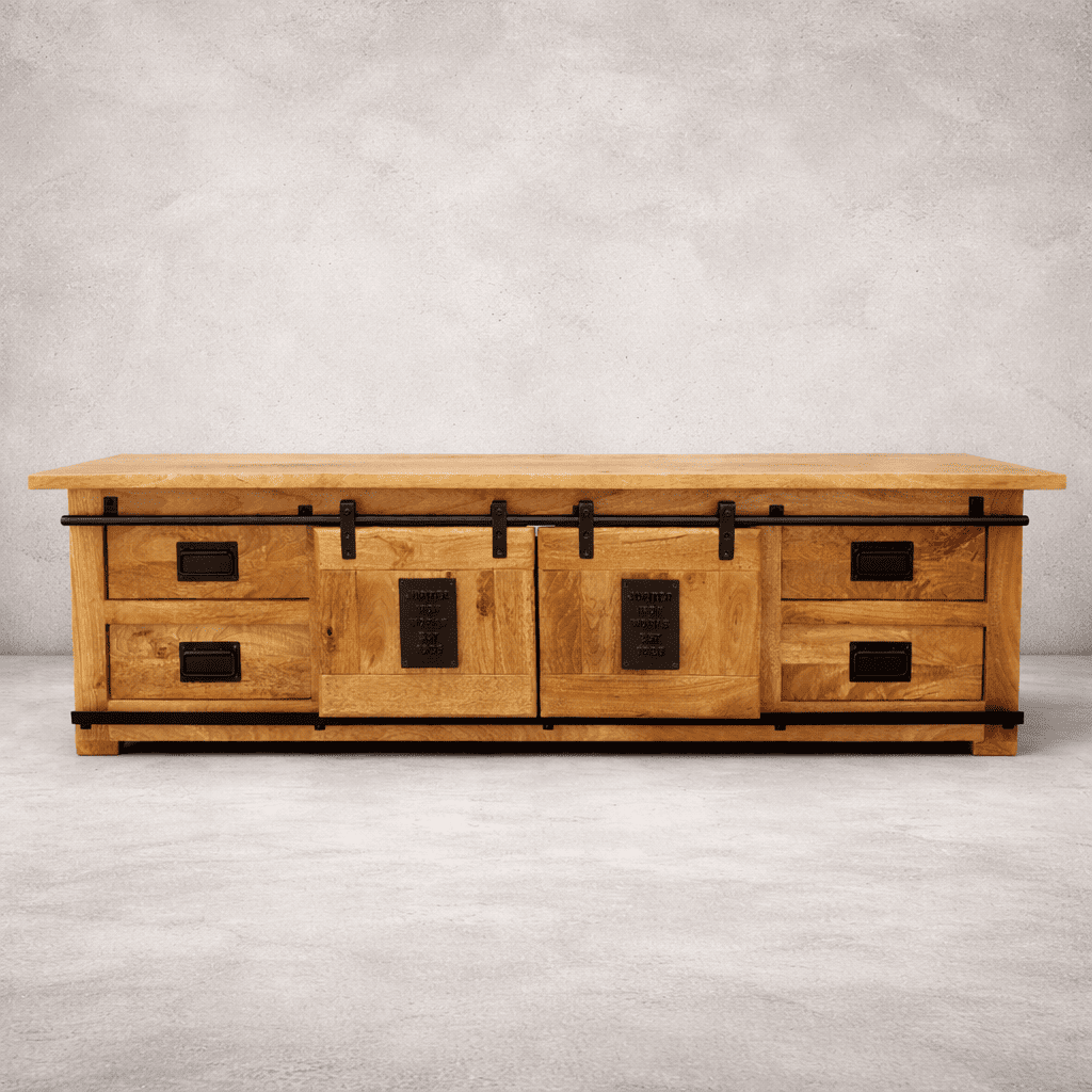 Meuble TV multicolore 90x30x45 bois massif d'acacia Meuble TV multicolore 90x30x45 bois massif d'acacia