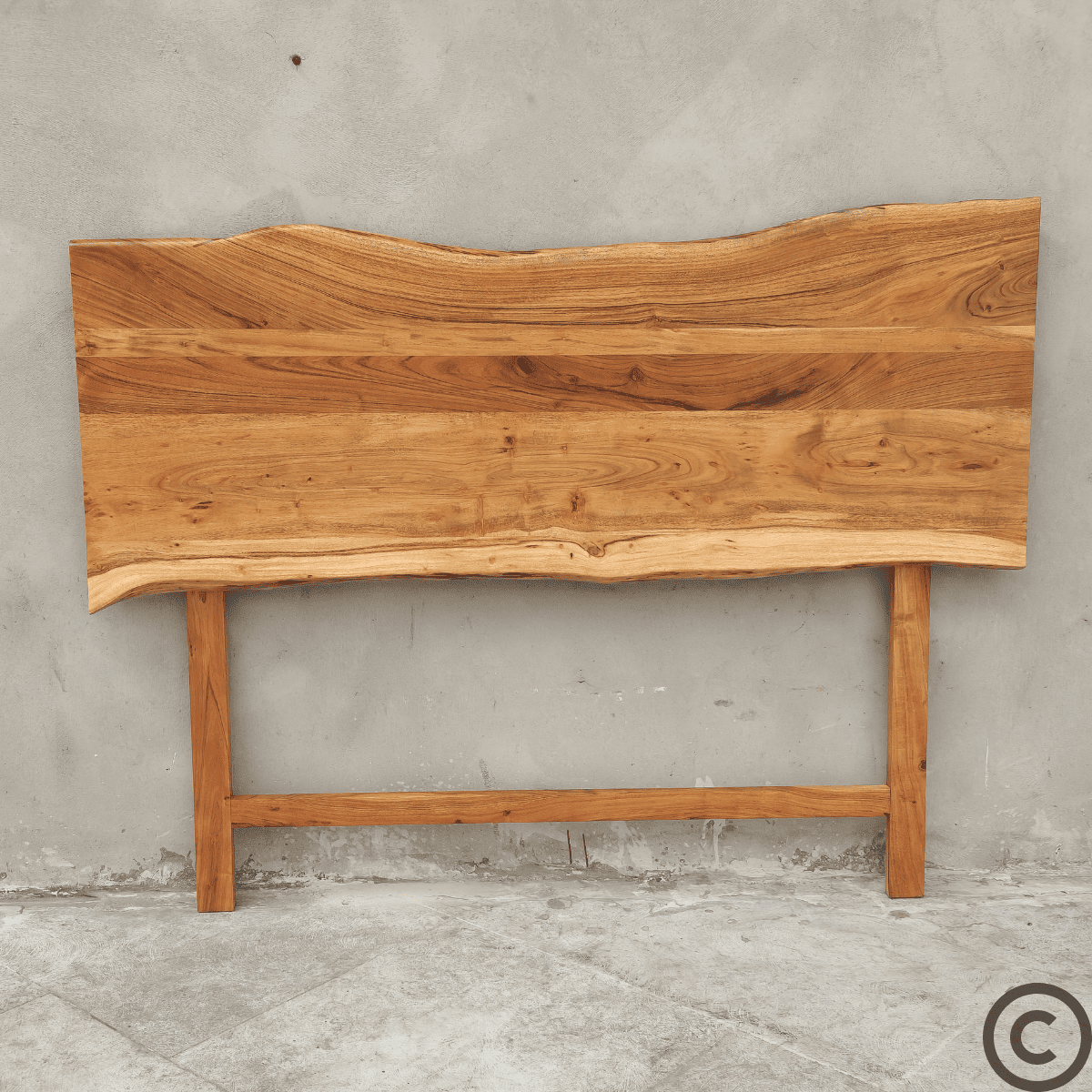 Tête de lit en acacia massif 160 cm – design naturel avec bords irréguliers – KUKUU