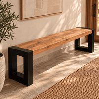 Banc industriel 180 cm manguier et métal KUKUU