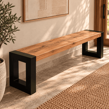 Banc industriel 180 cm manguier et métal KUKUU
