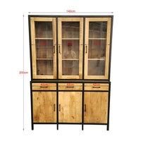 Le vaisselier massif manguier disponible de 140 à 160 cm est le meuble parfait afin d'ajouter une touche de style rustique à votre intérieur. Kukuu, meubles industriels de qualité.