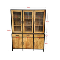 Le vaisselier massif manguier disponible de 140 à 160 cm est le meuble parfait afin d'ajouter une touche de style rustique à votre intérieur. Kukuu, meubles industriels de qualité.