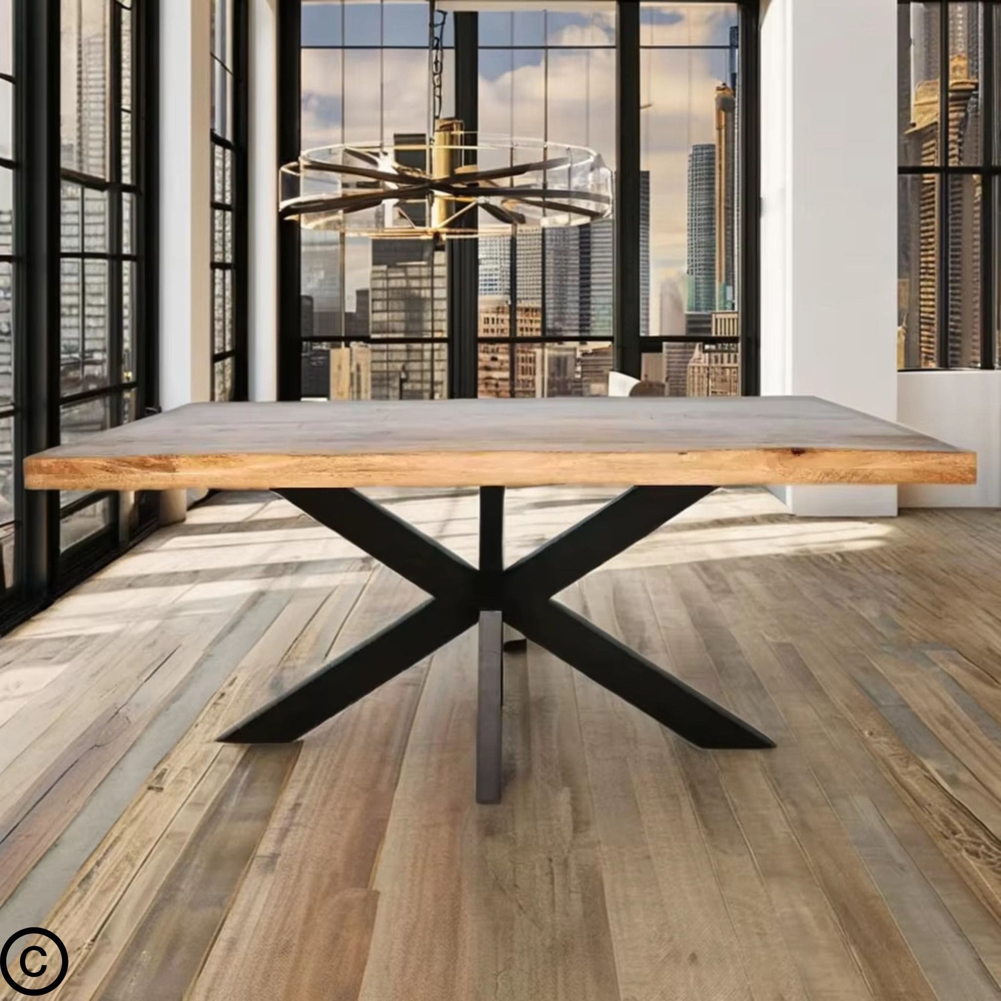 La table à manger industrielle Kukuu a été fabriquée à partir d'acier et bois de manguier. Disponible en 160, 180 et 240 cm. Kukuu, meubles industriels de qualité.