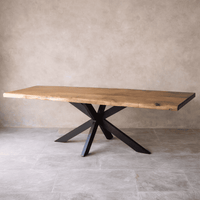 Table à manger industrielle extensible 160-260 cm bois massif KUKUU avec extensions