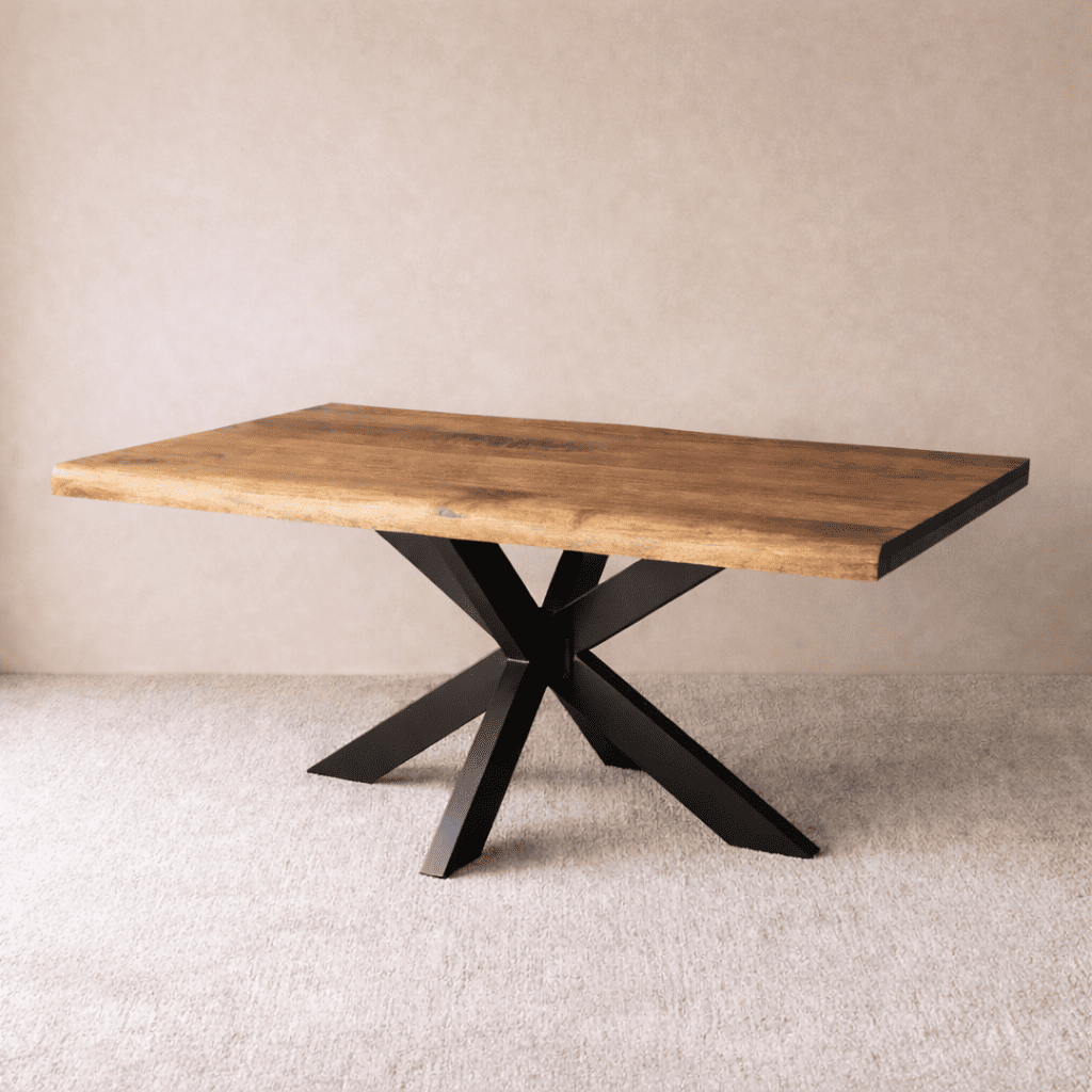 Table à manger industrielle extensible 160-260 cm bois massif KUKUU