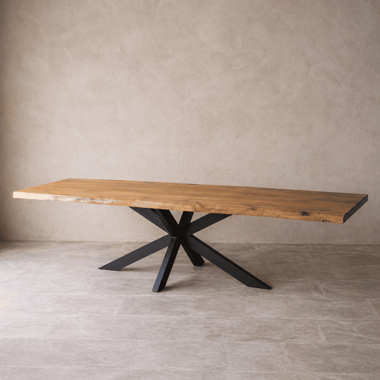 Table à manger industrielle extensible 200-300 cm bois massif KUKUU - avec extensions