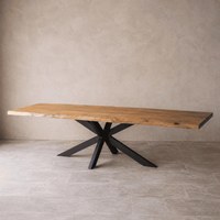 Table à manger industrielle extensible 200-300 cm bois massif KUKUU - avec extensions
