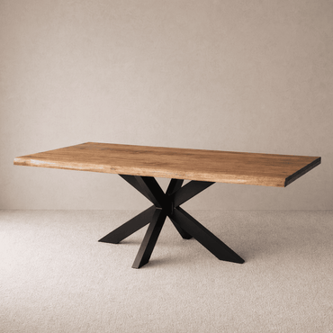 Table à manger industrielle extensible 200-300 cm bois massif KUKUU