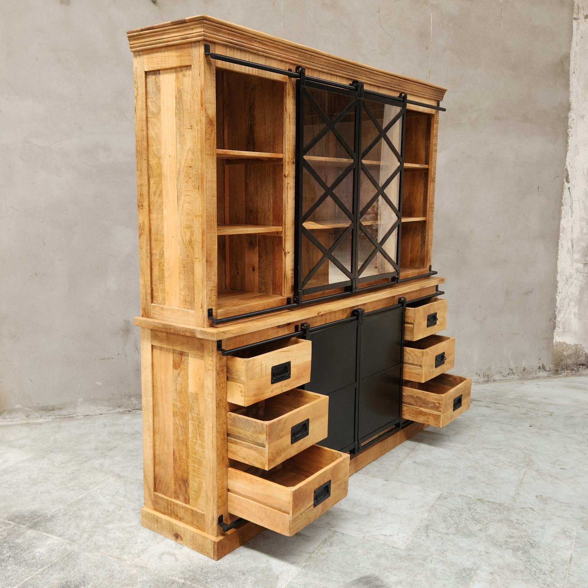 Vaisselier industriel 200 cm KUKUU - vue latérale