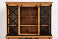 Vaisselier industriel 140 cm en bois massif de manguier – Collection New York