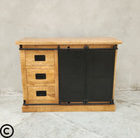 Buffet industriel 120 cm - manguier et métal - INDUS
