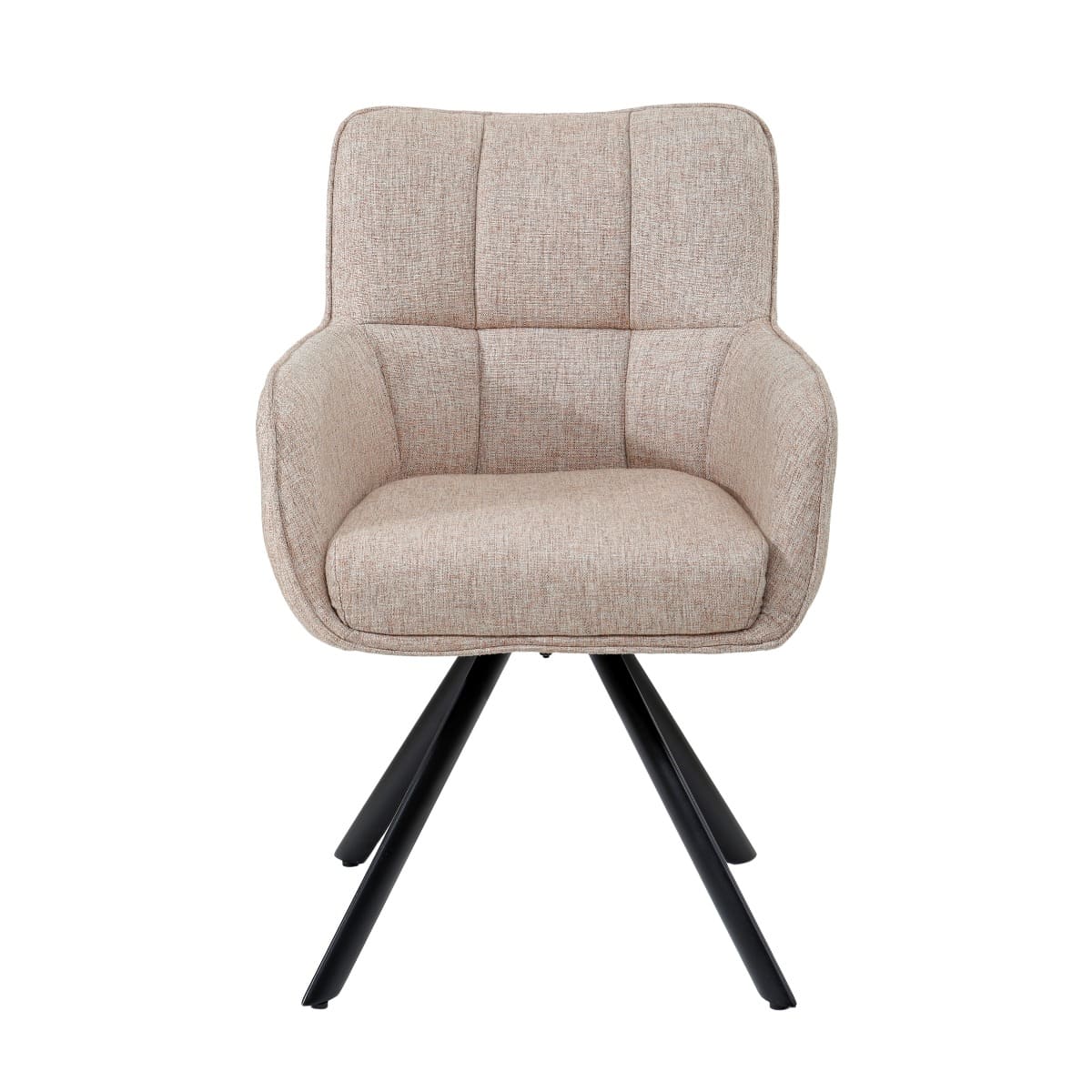 Chaise design matelassée pivotante avec dossier capitonné et pieds en métal noir – KUKUU