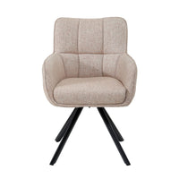 Chaise design matelassée pivotante avec dossier capitonné et pieds en métal noir – KUKUU