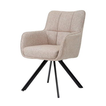 Chaise pivotante matelassée au design contemporain, assise confortable et pieds métal noir – KUKUU