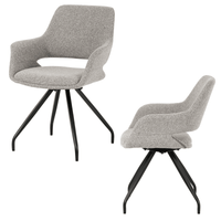 Chaise Design Pivotante Avec Accoudoirs Et Pieds En Métal Noir