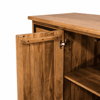 Meuble bas de cuisine industriel en bois massif 120 cm - KUKUU - détail porte