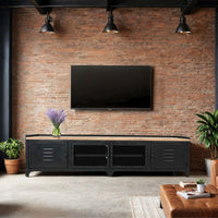 Meuble tv industriel moderne BLAST disponible en 140, 160, 180 et 200 cm. Kukuu, boutique en ligne de meubles industriels.