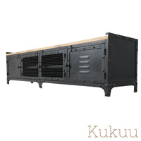 Meuble tv industriel moderne BLAST disponible en 140, 160, 180 et 200 cm. Kukuu, boutique en ligne de meubles industriels.