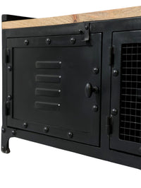 Meuble tv industriel moderne BLAST disponible en 140, 160, 180 et 200 cm. Kukuu, boutique en ligne de meubles industriels.