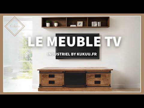 Meuble tv industriel 160 cm manguier et métal Kukuu. Kukuu, meubles industriels de qualité.