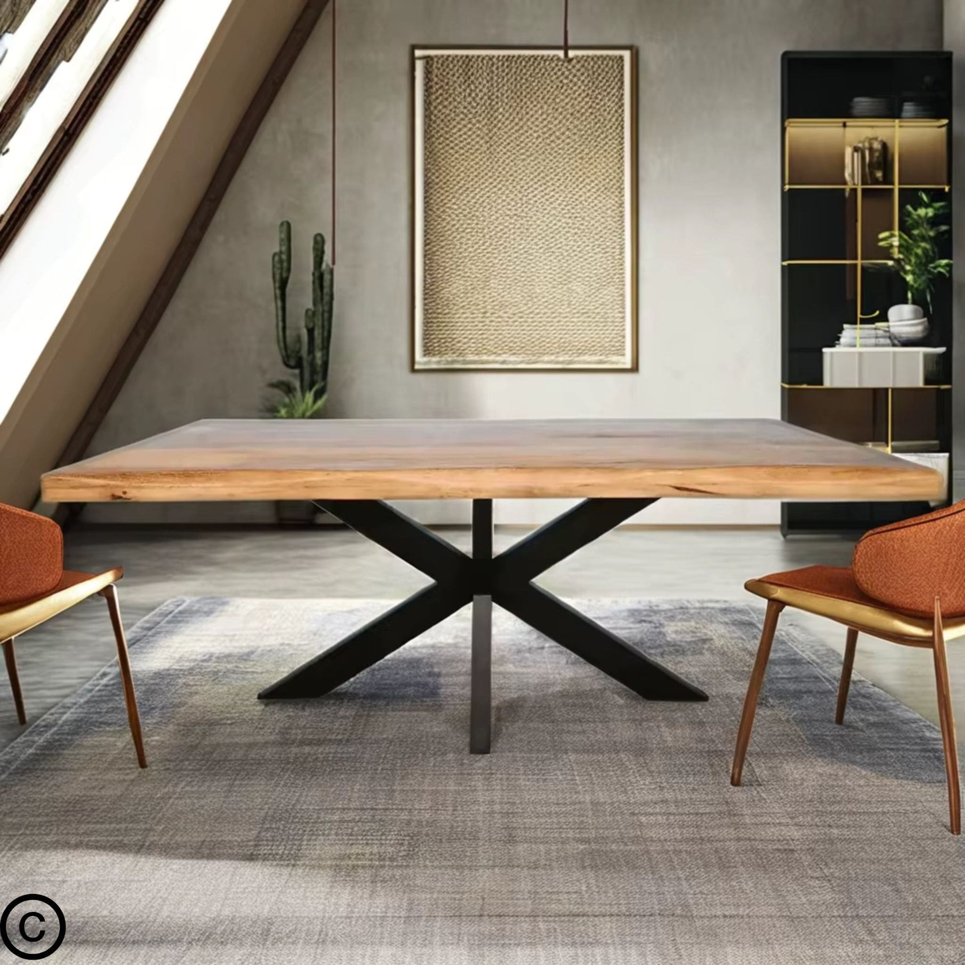 La table à manger industrielle Kukuu a été fabriquée à partir d'acier et bois de manguier. Disponible en 160, 180 et 240 cm. Kukuu, meubles industriels de qualité.