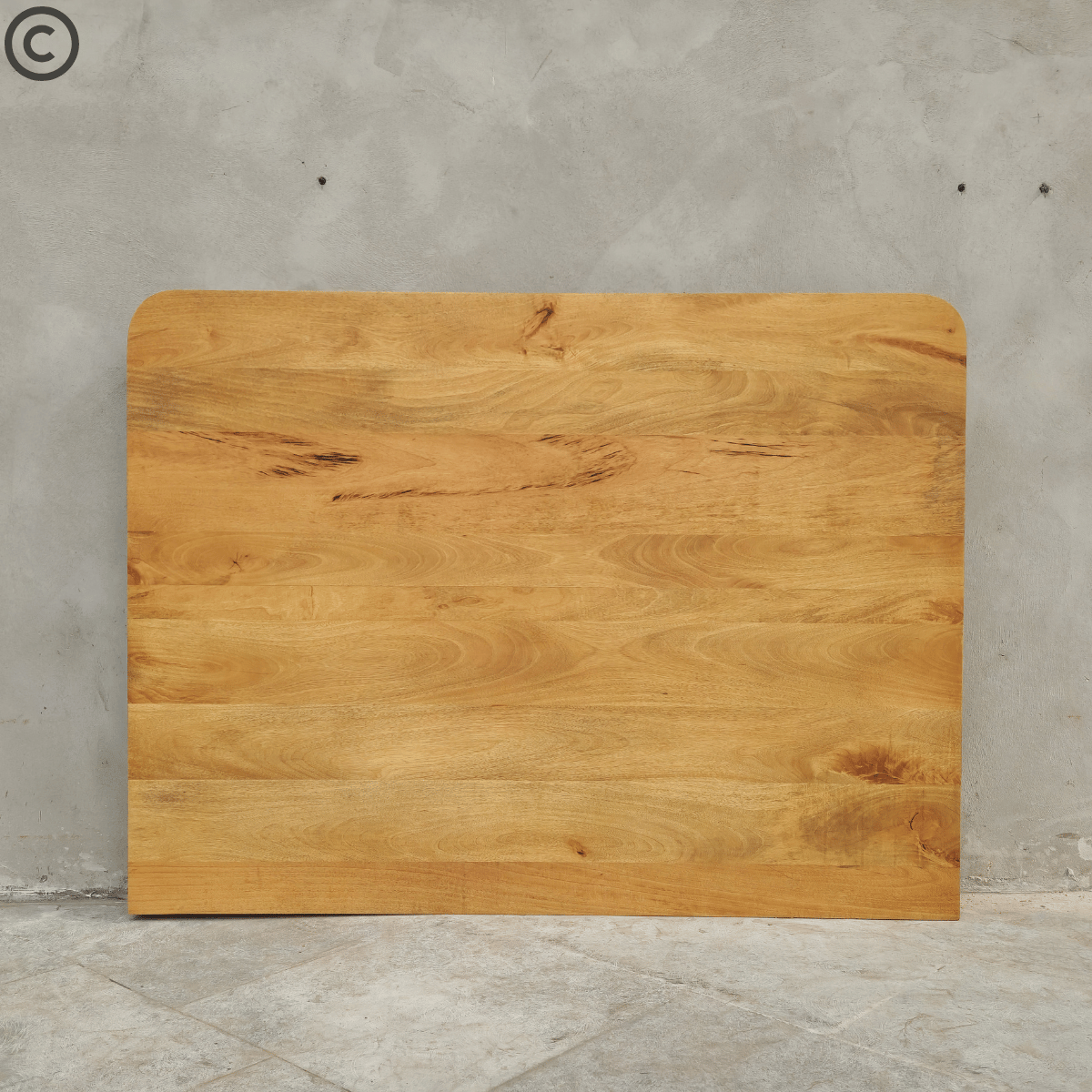 Tête de lit en manguier massif 160x120 cm – finition naturelle, bords arrondis et design minimaliste Kukuu