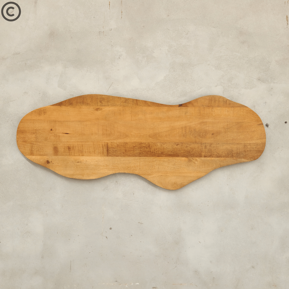 Tête de lit en bois de manguier massif 160x55 cm – forme organique irrégulière inspirée de la nature, fabrication artisanale Kukuu.