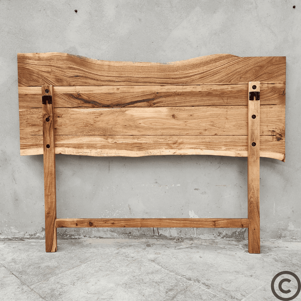 Tête de lit en acacia massif 160 cm – style industriel et artisanal – KUKUU